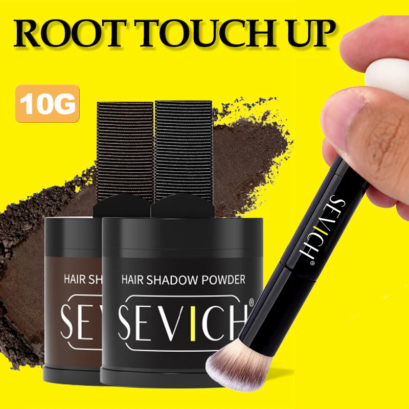 

Hairline Powder Kit Fluffy Hair Shadow Powder Concealer Temporary Hair Fibers Root Cover Up Hair Contouring with Makeup Brush