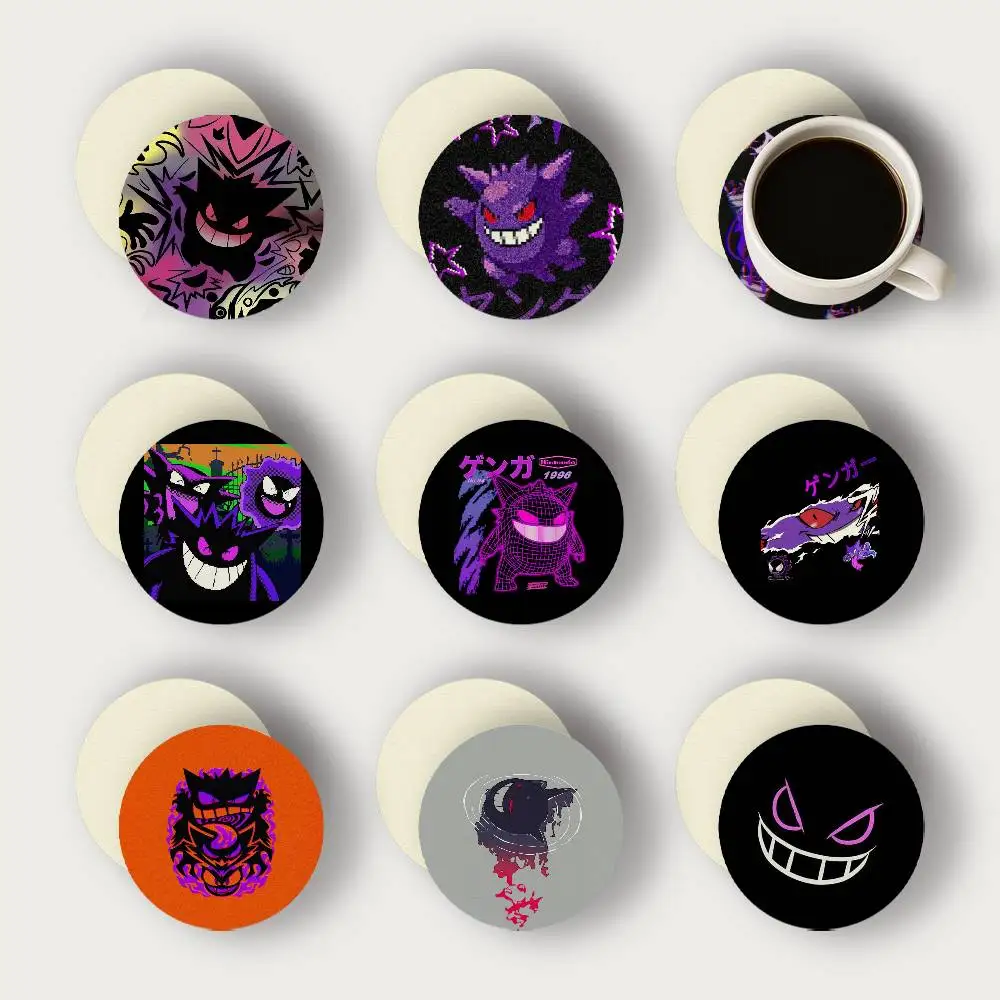 Anime G-Gengar 2D Untersetzer aus Holz, hitzebeständig, rutschfest, Weihnachtsgeschenk, Geburtstagsgeschenk, langlebig