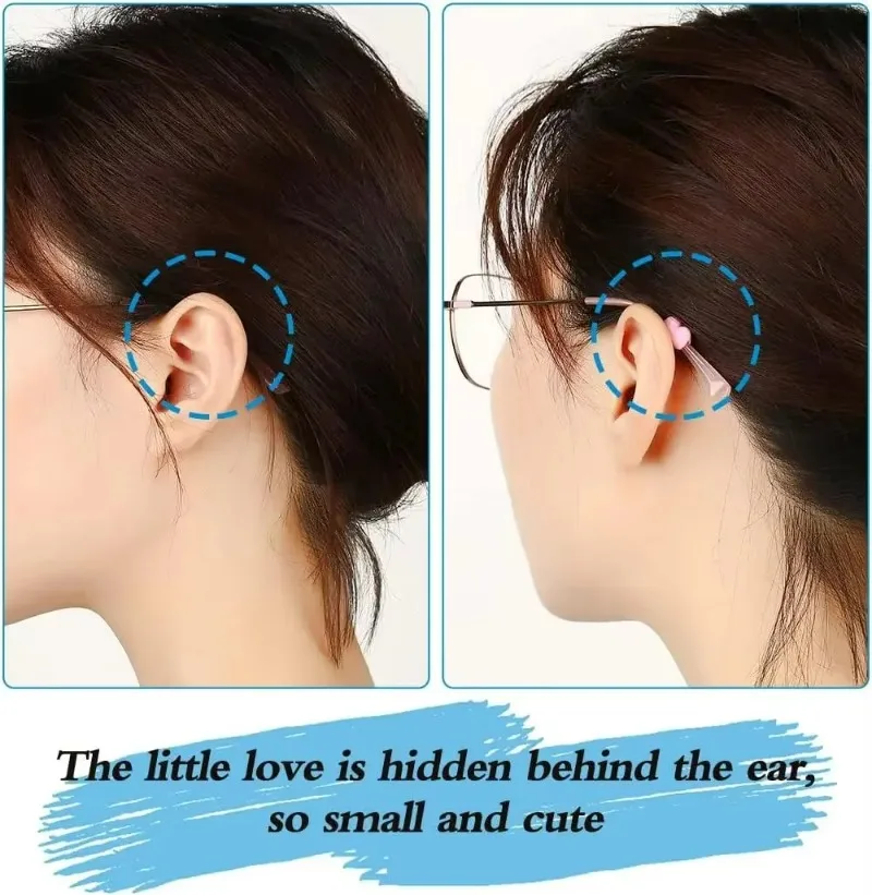 10Pcs Silicone Heart Anti Slip Ear Hook Eyeglass Eyewear Accessories Eye Glasses Grip Temple Tip Holder Spectacle Eyeglass Grip view 5