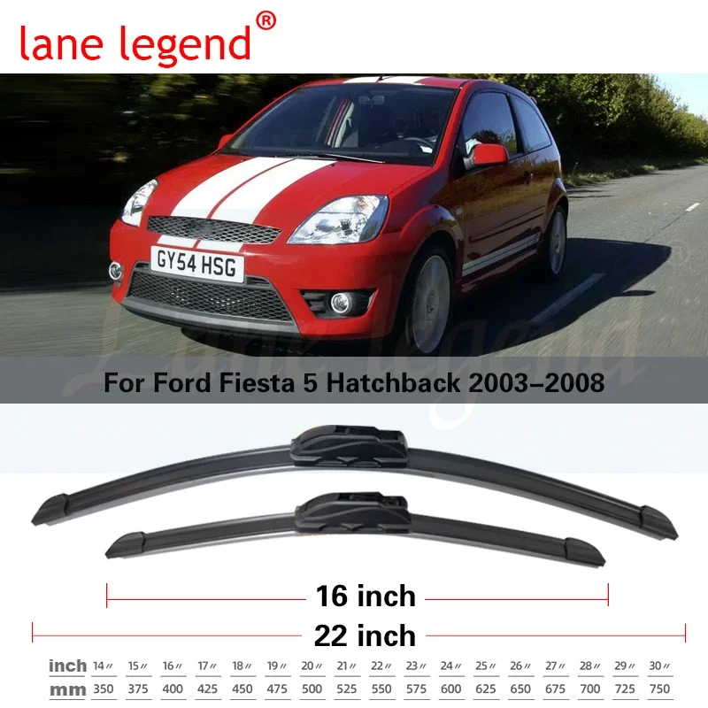 Car Windshield Windscreen Wiper Blades For Ford Fiesta Hatchback MK5 2003 2004 2005 2006 2007 2008 Front Rear Window Wiper