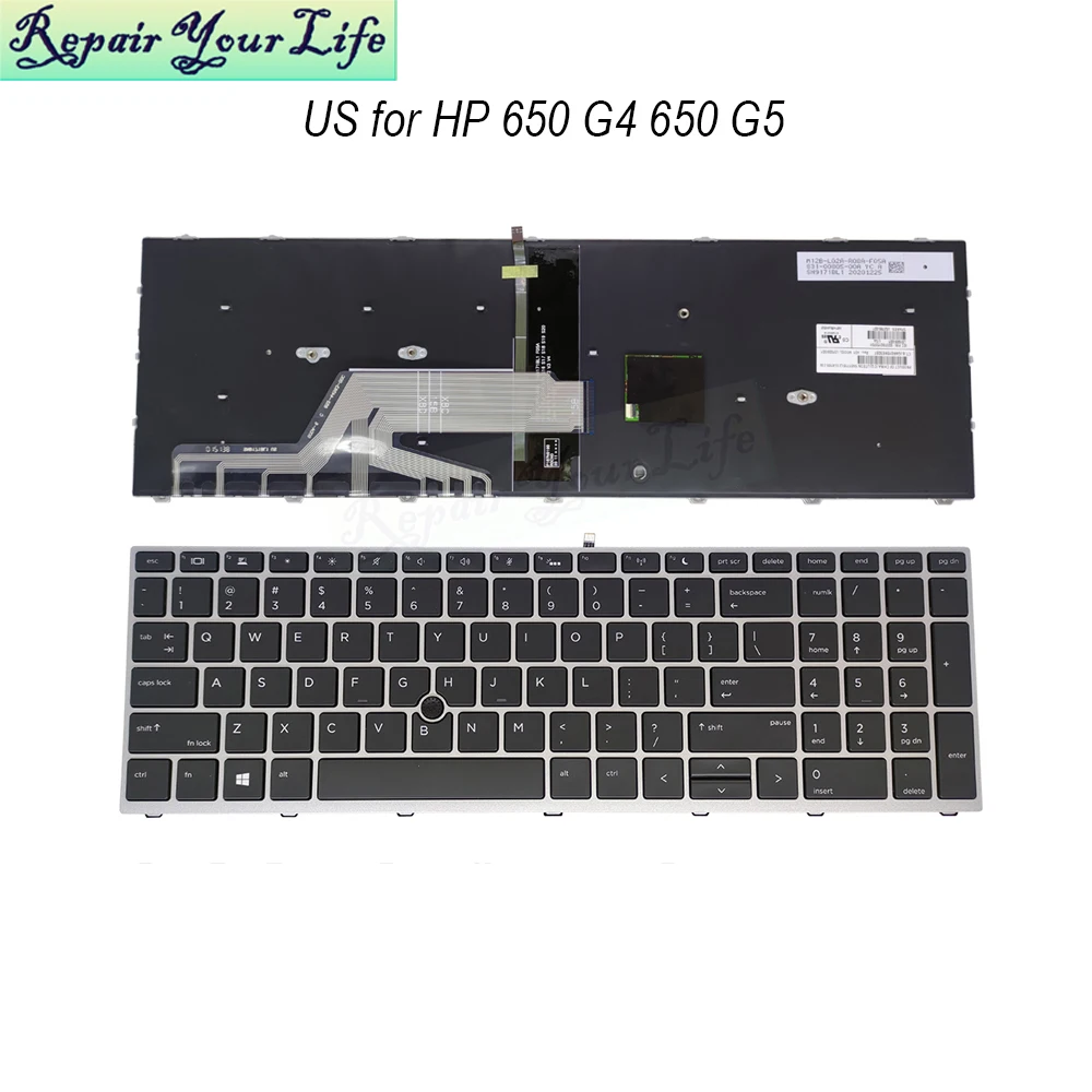 

New US Backlit Keyboard for HP Probook 650 G5 650 G4 L51009 L62786-001 English laptop backlight keyboards Trackpoint pc parts