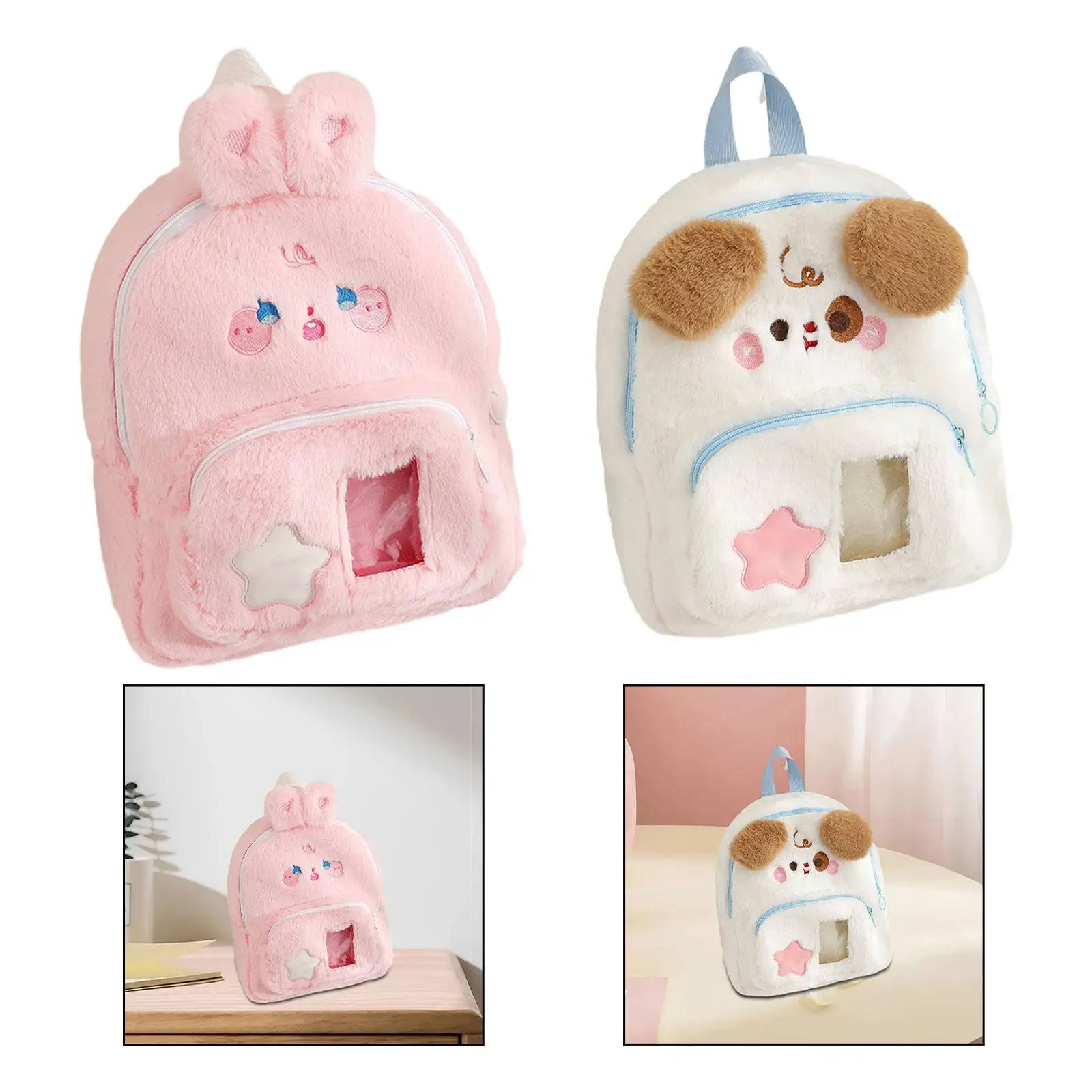 

Plush Backpack Rucksack Cute Daypack Cartoon Shoulder Bag Casual Plush Bag for