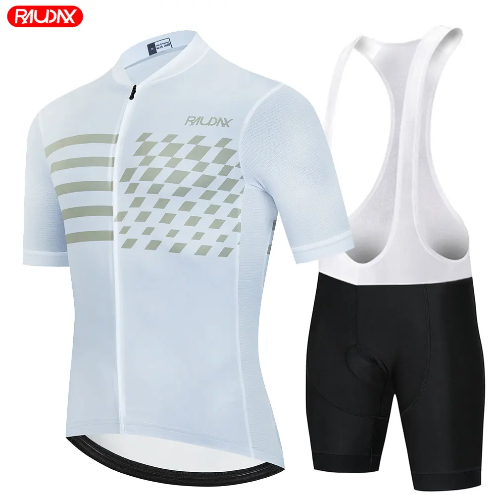 RAUDAX Cycling Jersey Set Men's classic MTB Cycling Bib Shorts Kit Bike Clothes Breathable Bicycle Clothing Maillot