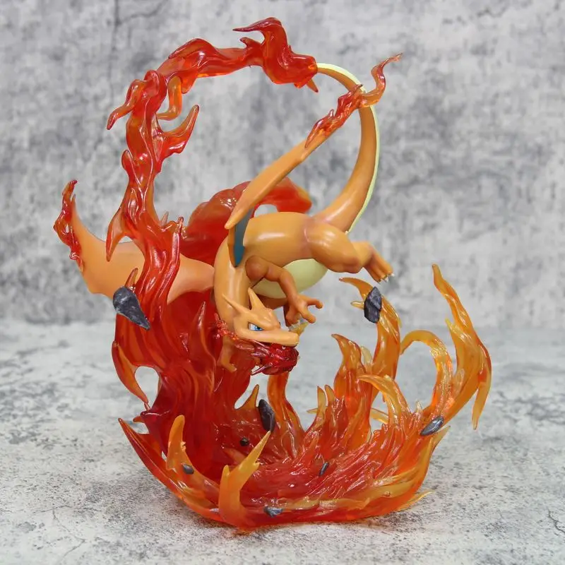 21cm Pokemon Charizard Flamethrower Two Colors Anime Figure Model Gk Statue Boys Collection Desktop Decoration Ornament Toy Gift