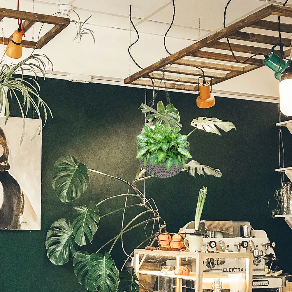 

2 Pcs Air Hanging Basket Flower Pot Large Indoor Plant Outdoor Plastic Cone Shaped