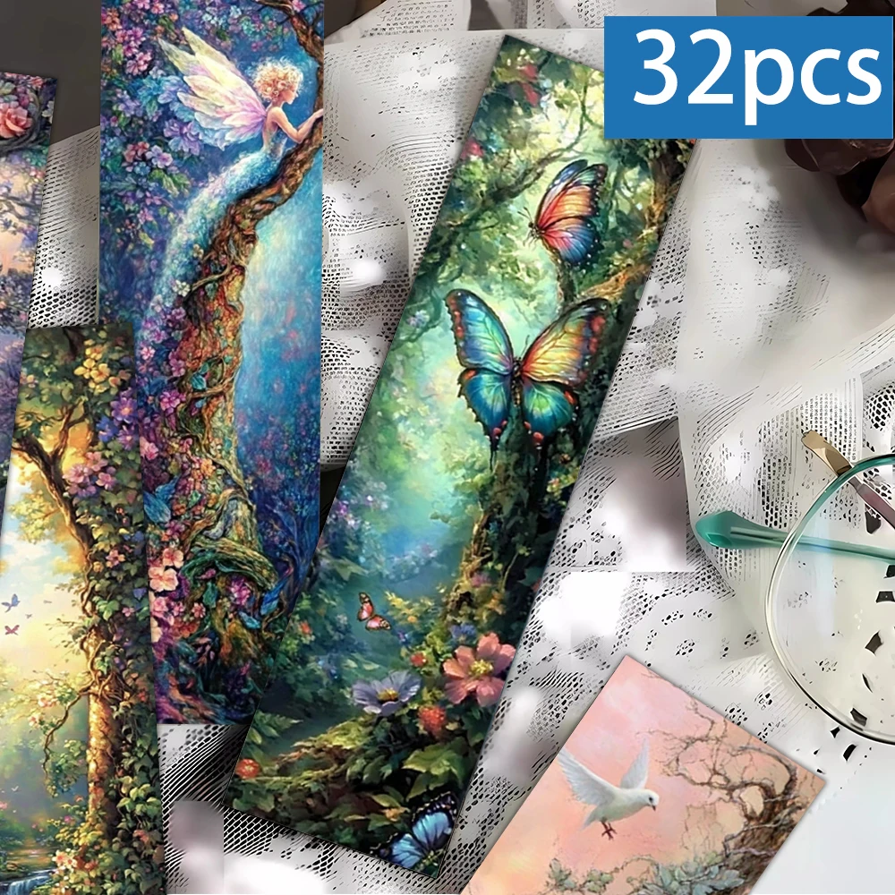 32 قطعة. الإشارات المرجعية للغابة السحرية، لمساعدة القراءة، مناسبة لعيد الميلاد والهالوين والمعلمين والقراء وهدايا عيد الميلاد