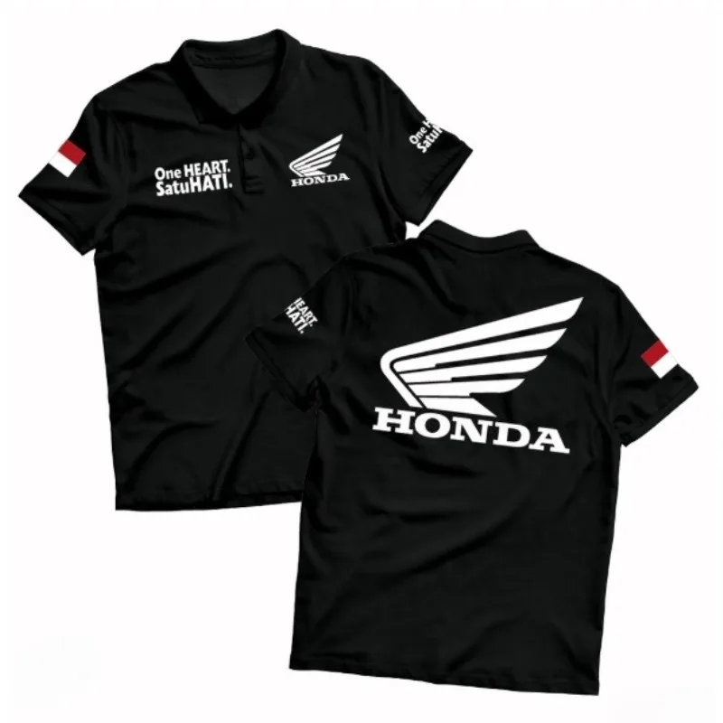 

Honda 2025 Summer New Hot Motorcycle Men's Cotton Polo Shirt Racing Wings Logo 2025 Summer Streetwear High Quality Polo Shirt