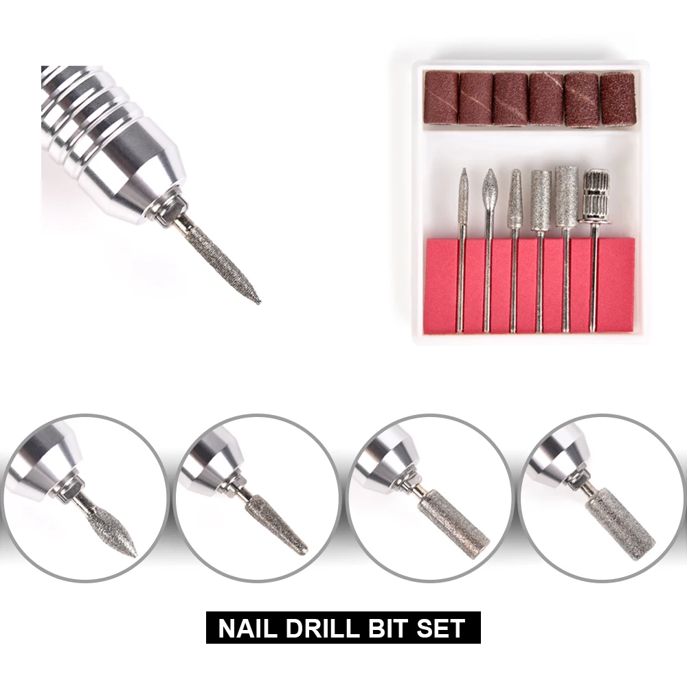 30000RPM Electric Nail Drill Machine Professional Black Pedicure Nail Sander Tools 35W Manicure Machine With 1 Set Nail Drill