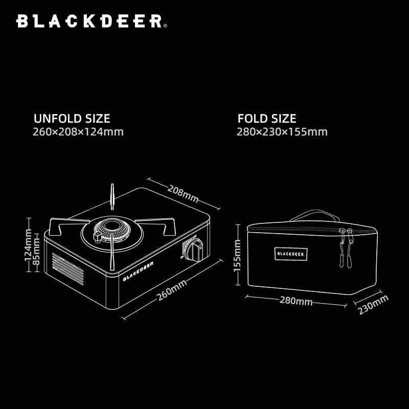 BLACK-DEER Outdoor Cassette Barbecue Grill Camping Picnic Gas Heating Stove Oven Furnace Cooktop Roasting Plate Pan BBQ Burner