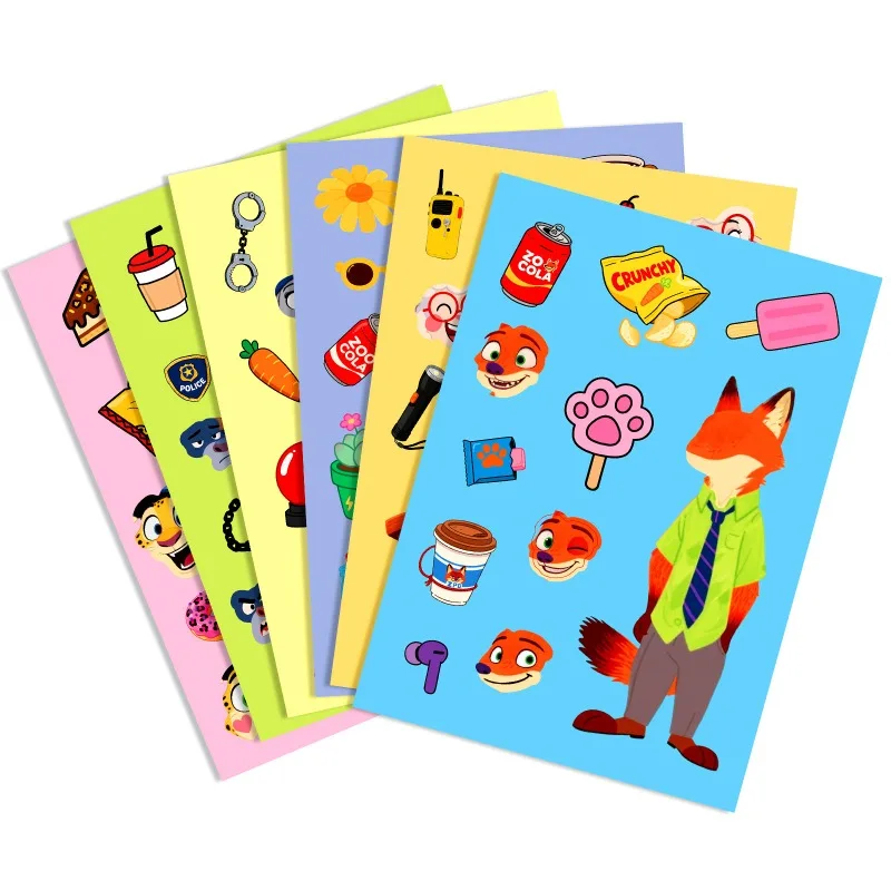 6 قطع من ملصقات تزيين جرافيتي إبداعية لطيفة على شكل شخصية كرتونية