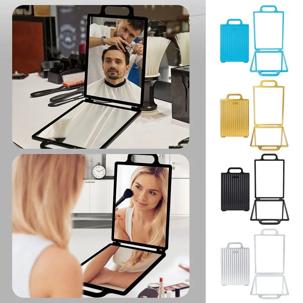 Professionele dubbelzijdige kappershandspiegel Draagbare High Definition opvouwbare salonspiegel Achteruitkijkspiegel make-upspiegel