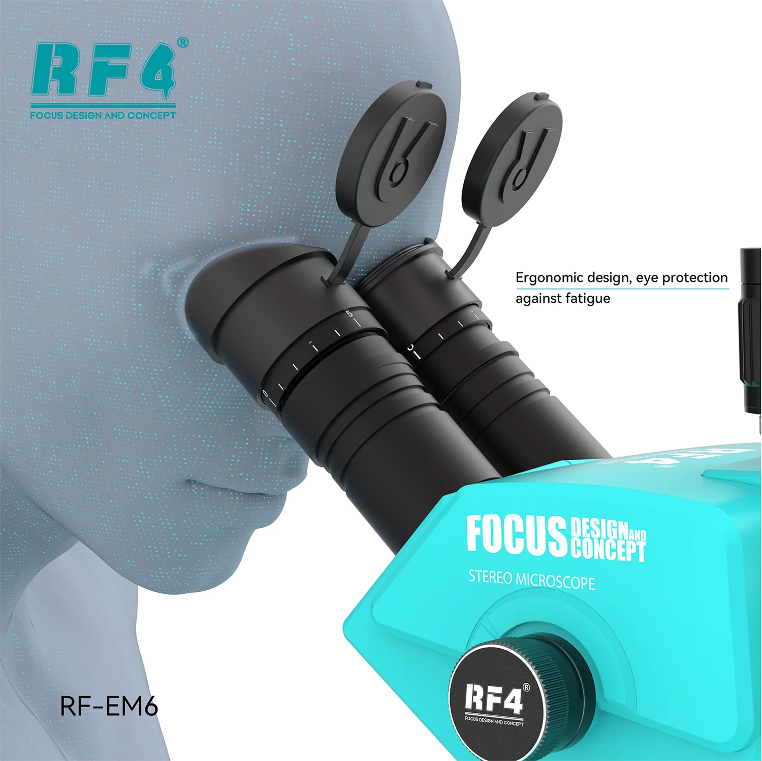 RF-EM6 Progettato specificamente per gli oculari del microscopio. Si blocca efficacemente la polvere previene i graffi. Design con copertura ribaltabile per un facile utilizzo