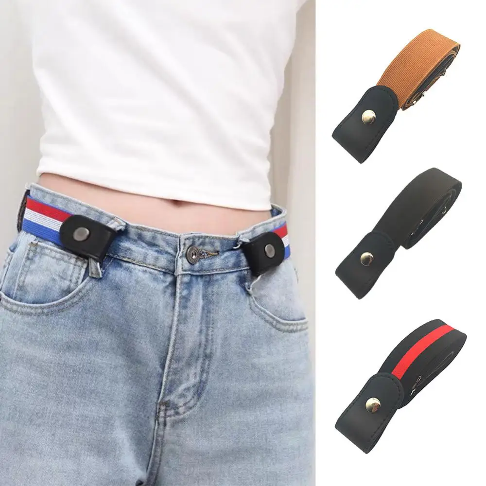 

46~72CM Buckle-Free Belt Jean Pants Dresses No Buckle Stretch Elastic Waist Belt Women Men Fashion Casual Elastic Invisible