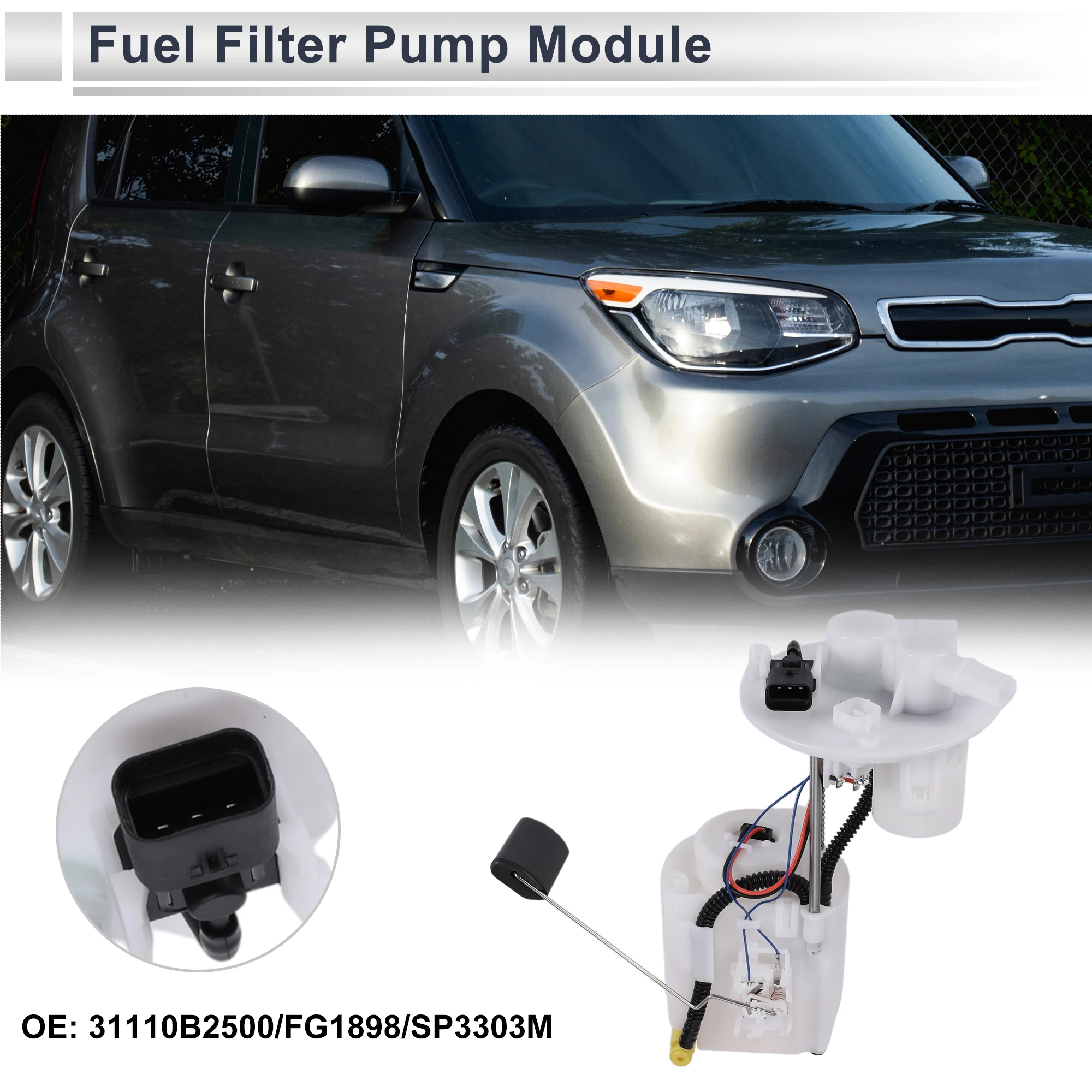 

X Autohaux Electric Fuel Pump Assembly for Kia Soul 2014-2015 L4 1.6L 2.0L Gas Hatchback Fuel Filter Pump Module No.31110B2500
