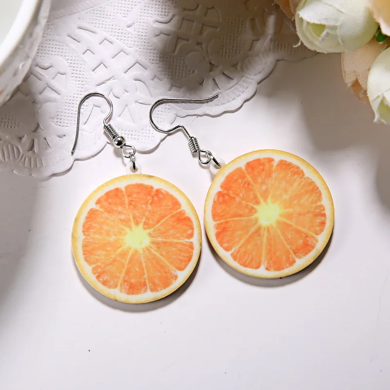 

Acrylic Fruit Earrings for Women Summer Fresh Korean Style Lightweight Cute Daily Fashion Accessory
