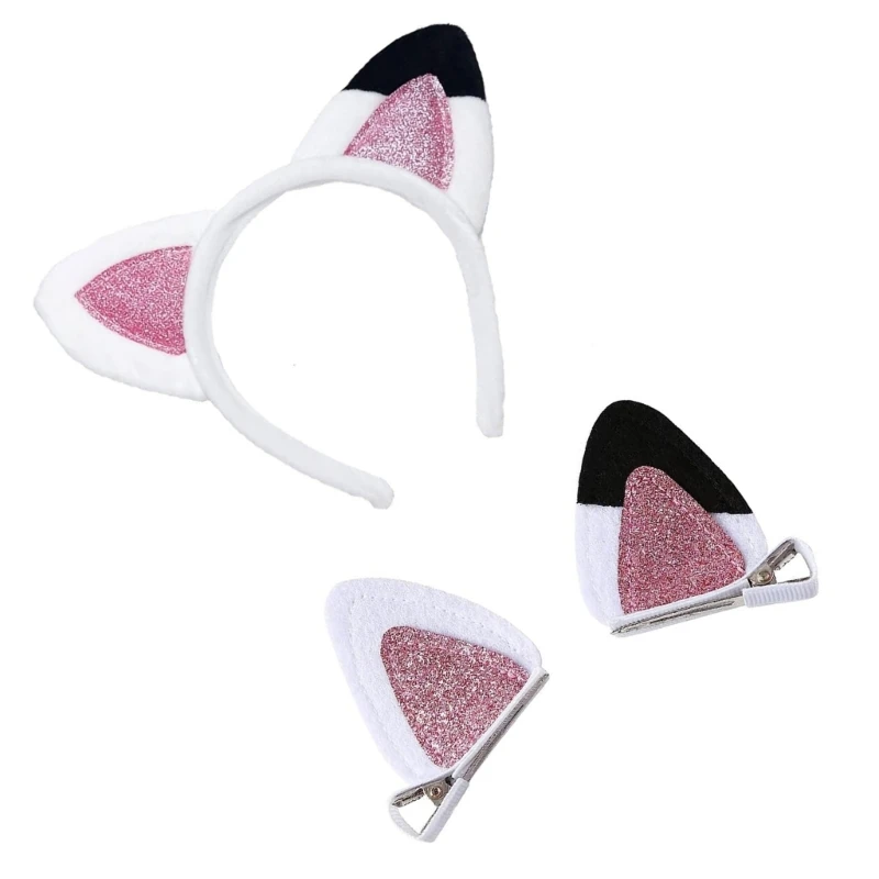 S1Y1 Plüsch Katze Ohr Stirnband Cosplay Kostüm Hairhoop Party Requisiten Kopfbedeckungen Maskerade Kopfschmuck Mädchen Animation