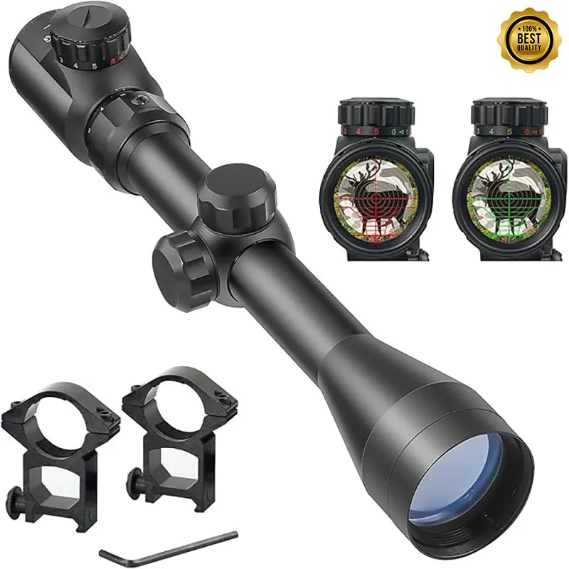 

Riflescope 3-9x40 EG Optical Sight with Rangefinder 11MM/20mm Mounts Red Green Illuminated Reticle Collimator Scope