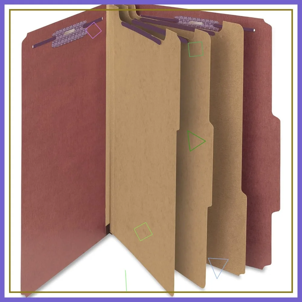 

Legal Size Partition Folder, 3 Dividers, 3" Expansion, Red, 10-Pack