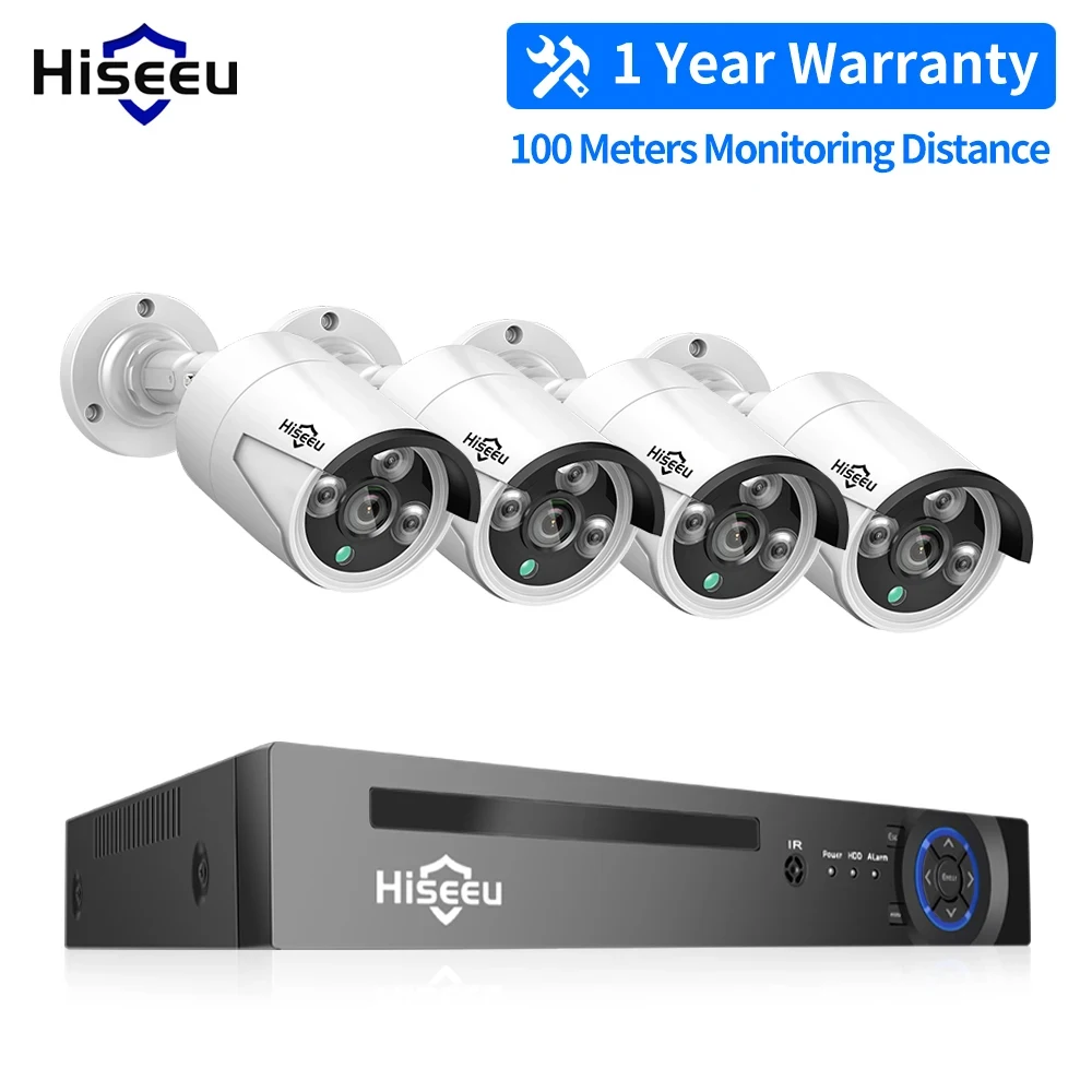 

Hiseeu 5MP 3MP 8CH POE Системный комплект Видео - аудио Ночное видение ONVIF CCTV IP Камеры наблюдения