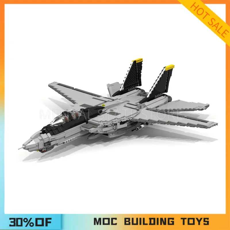 [2285 ชิ้น] ชุดตัวต่อสร้างสรรค์ MOC F-14 Tomcat แบบกำหนดเอง ชุดของเล่นเสริมทักษะ STEM ชุดประกอบแบบ DIY ของขวัญวันเกิด