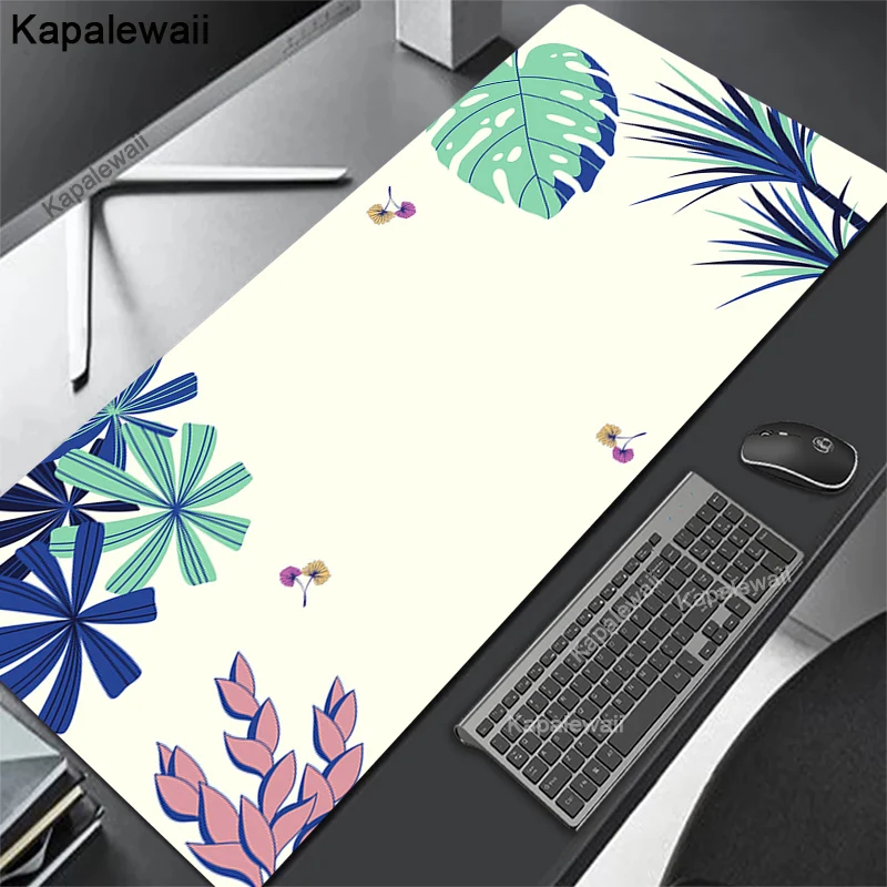 Imagem -02 - Gmk-cute Large Gaming Mouse Pad Folhas Verdes Computador Gamer Tablet Teclado Mousepad Company Desk Pads Play Mice Mat