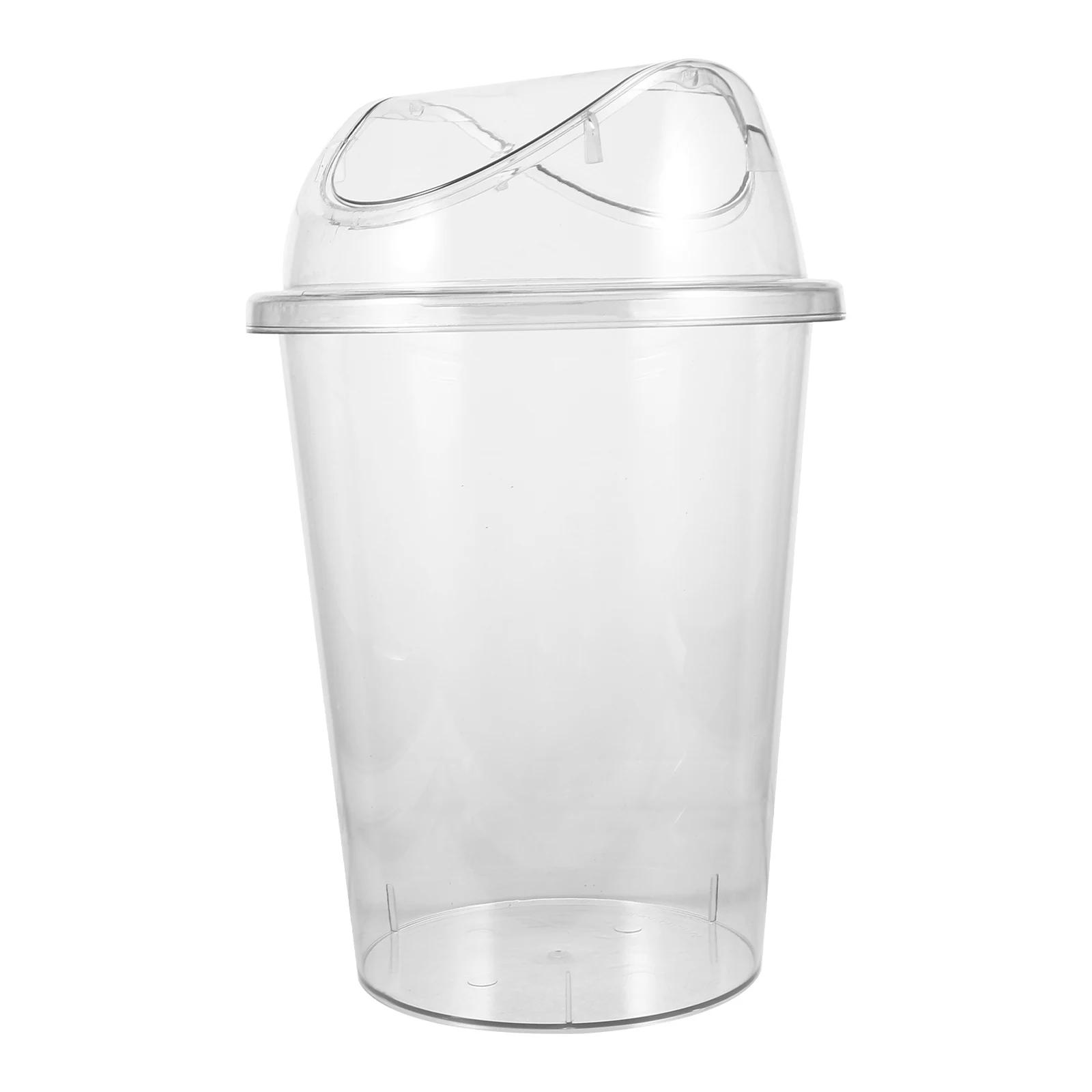 

Large Capacity Round Transparent Swing Lid Trash Can Waste Bucket for Kitchen Bathroom Bedroom Plastic Garbage Bin Home Office