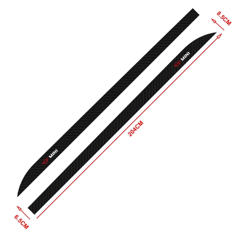 2pcs Car Door Side Skirt Car Body Decal Carbon Fiber Car Stickers For Mini Cooper R50 R52 R53 R55 R56 R60 R61 F54 F55 F56 F60