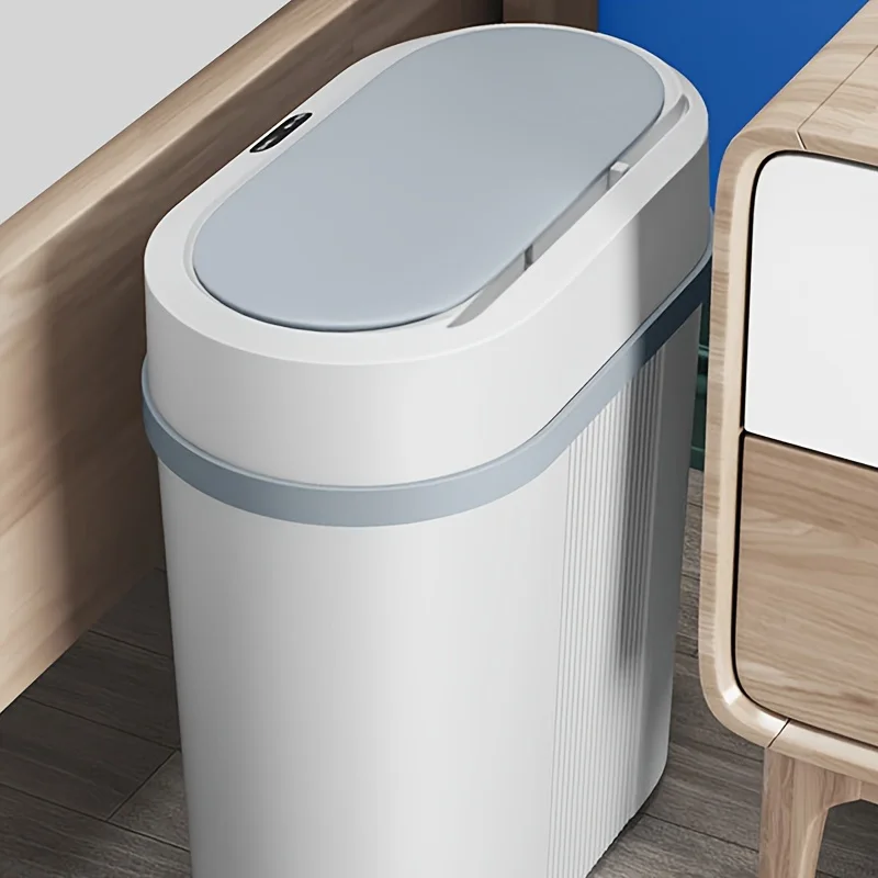 

1pc Economical Smart Touchless Bathroom Trash Can - Electric Waterproof Narrow Small Garbage Bin for Kitchen, Office, Living,