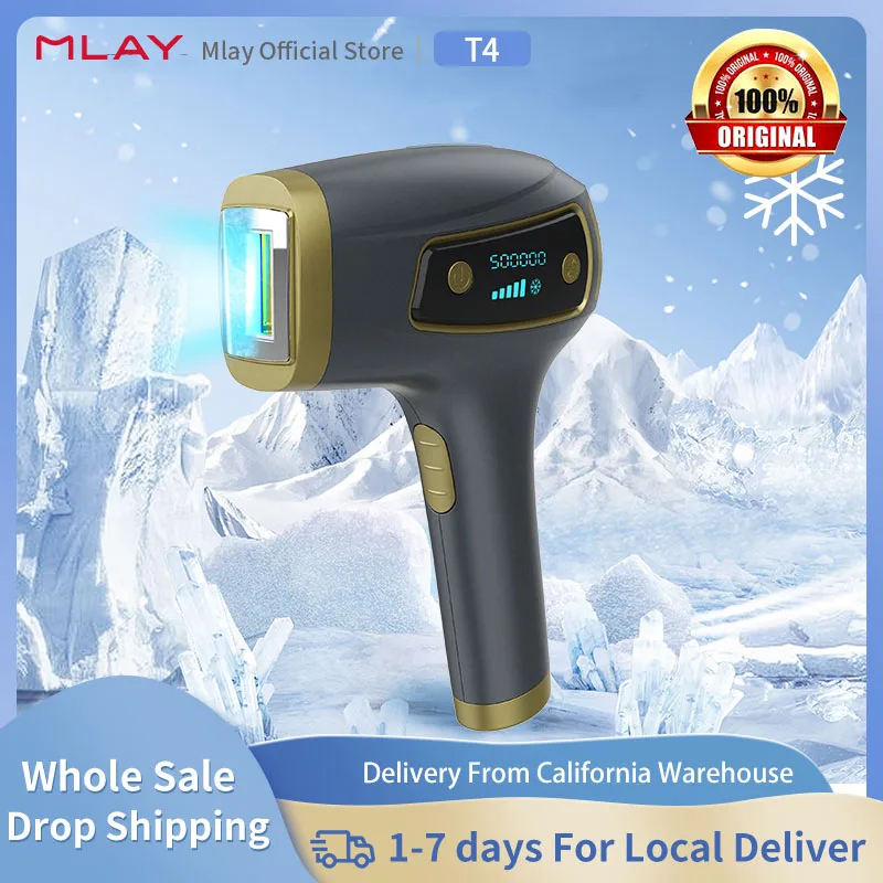 

MLAY T8 IPL Laser Hair Removal Device Ice Cool Painless Handheld Epilator with 500000 Shots Home Use for Men Women Permanent