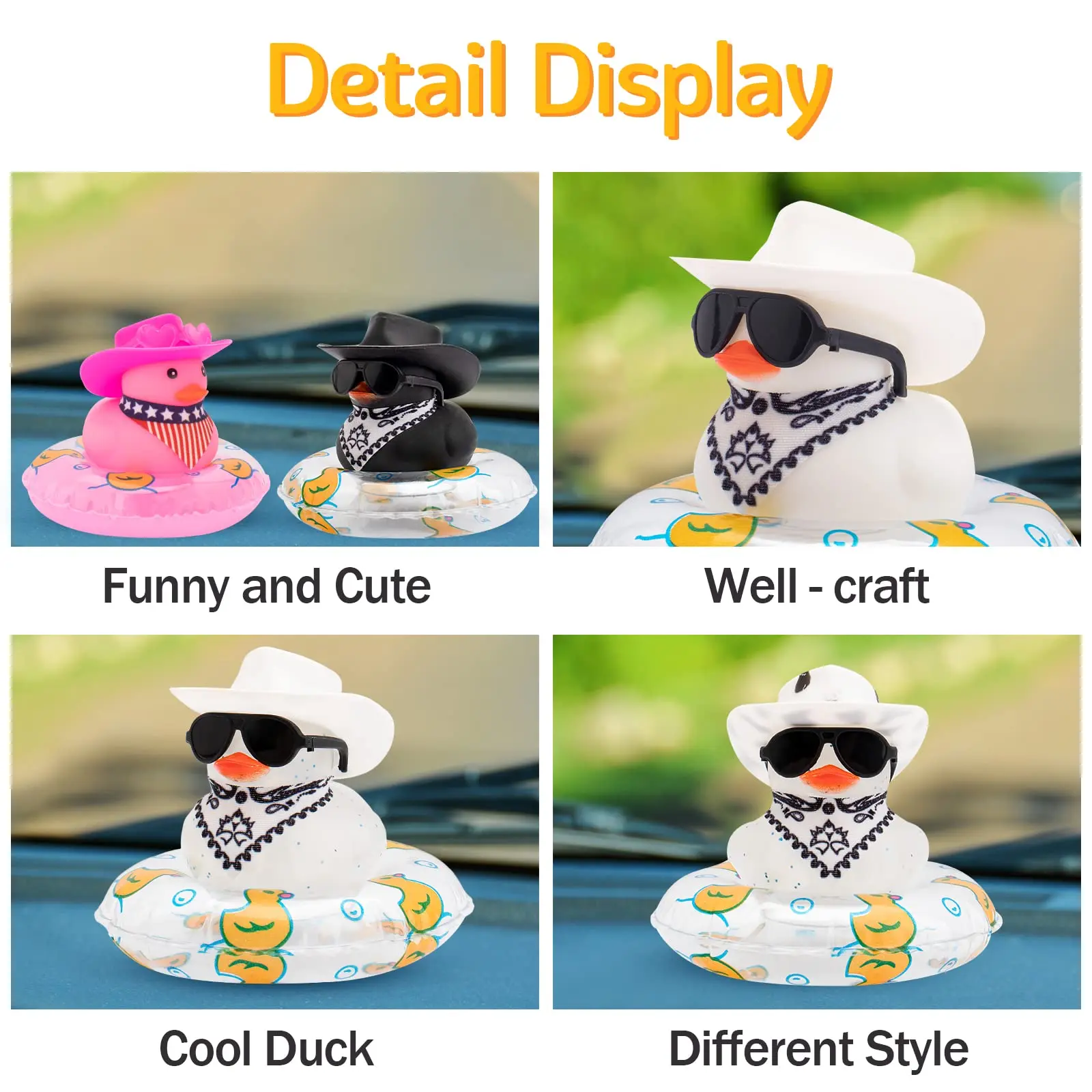 Car Duck Rubber Duck Car Ornaments Duck Car Dashboard Decorations