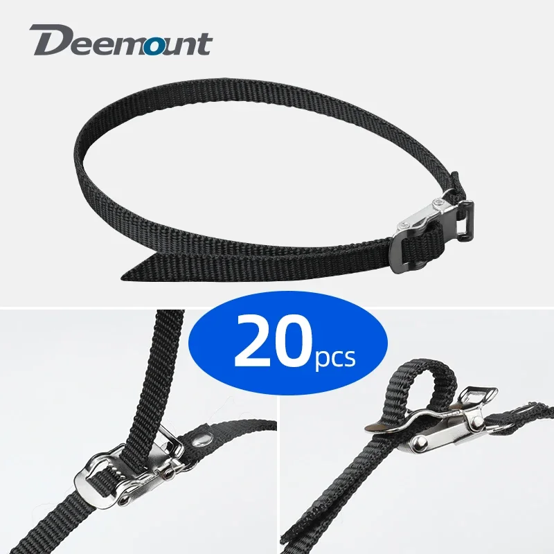 20pcs Buckled Straps for Bicycle Gym Spinning Bike Footboard Toe Clips Cycling Pedal Rope Workout Demo Racing Shoe Harness Belt