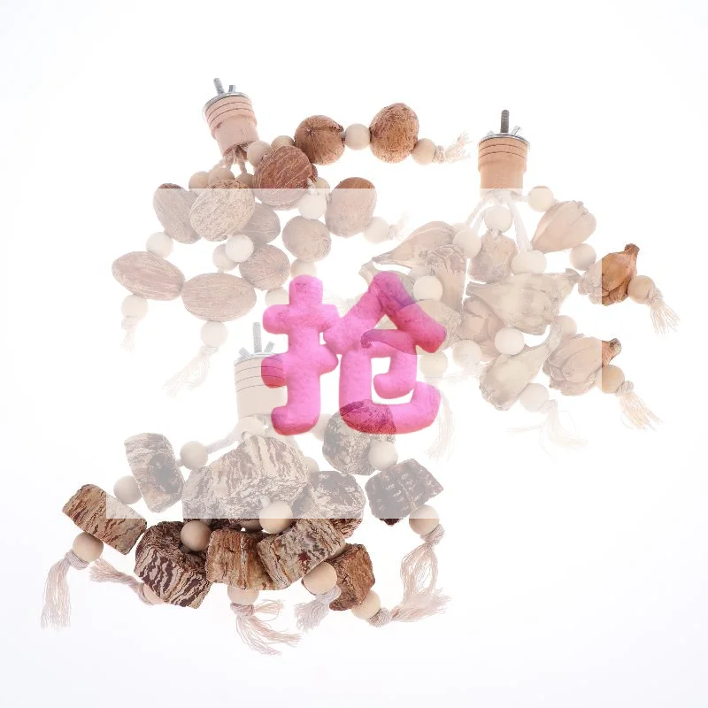 Natural Material Pet Parrot Toy Bird Swing Exercise Grinding Biting Wooden Toys Pet Parrot Macaw Hammock Bird Toy