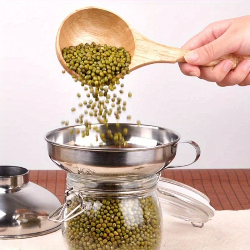 1pcWide Mouth Liquid Funne For Jars Stainless Steel Canning Funnels Flask Filter For Oil Wine Water Spices Kitchen Tools Gadgets view 2