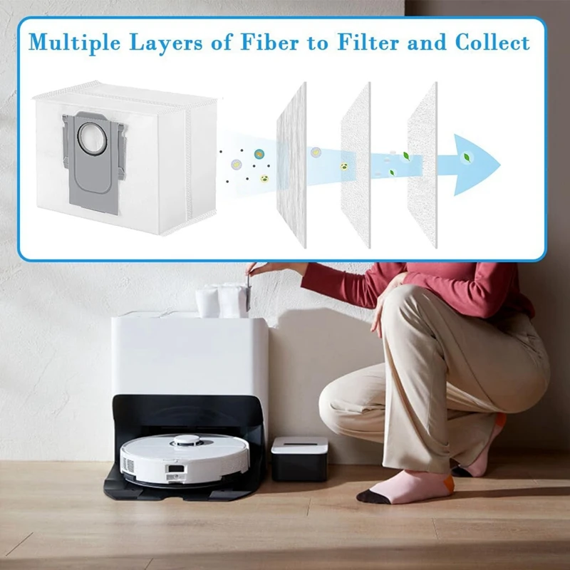 로보락 S8 프로 울트라 로봇 진공 청소기 부품, 먼지 봉투, 메인 사이드 브러시 헤파 필터 걸레 패드 액세서리