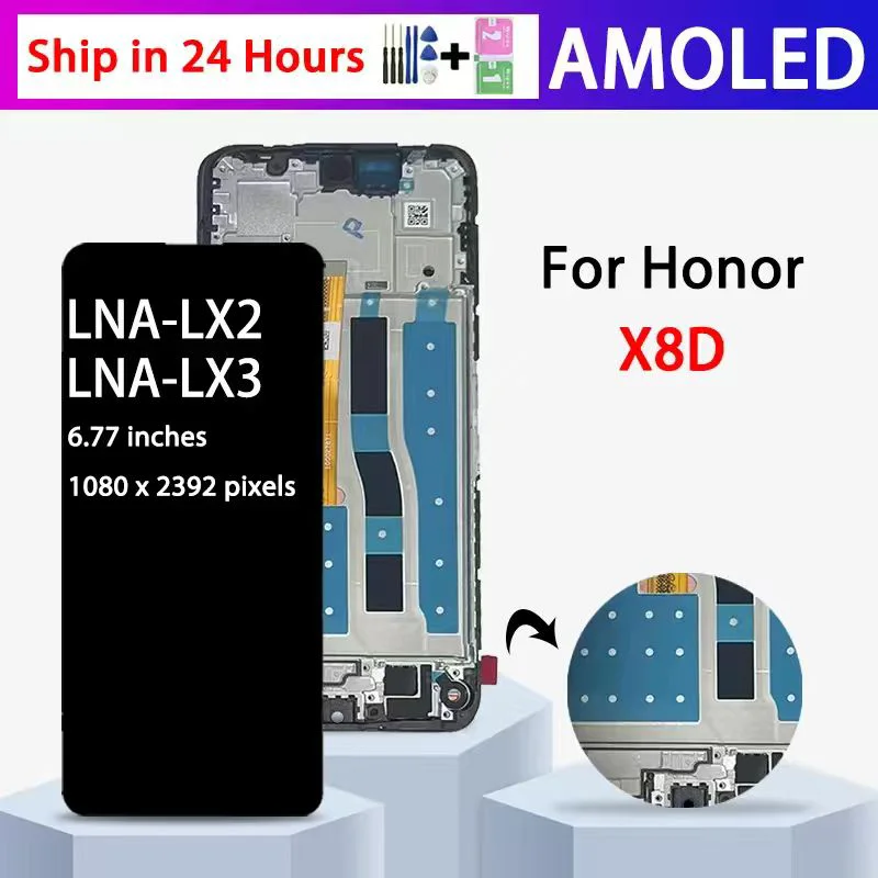 667-new-amoled-for-honor-x8d-x8d-lcd-lna-lx2-lna-lx3-display-touch-screen-digitizer-panel-assembly-with-frame