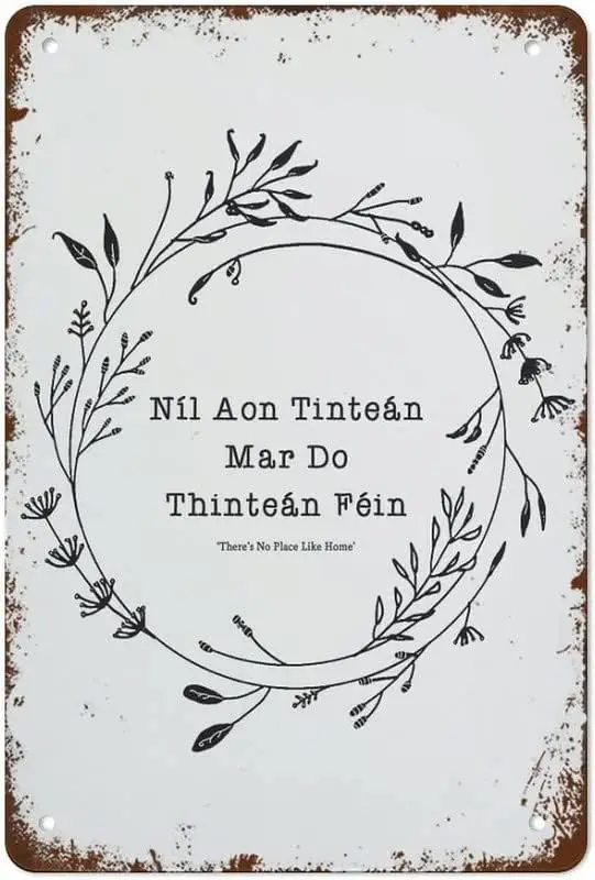 There's No Place Like Home Irish Housewarming Gifts Ireland Language Ireland Proverbs New Funny Vintage Metal Tin Sign For  sign