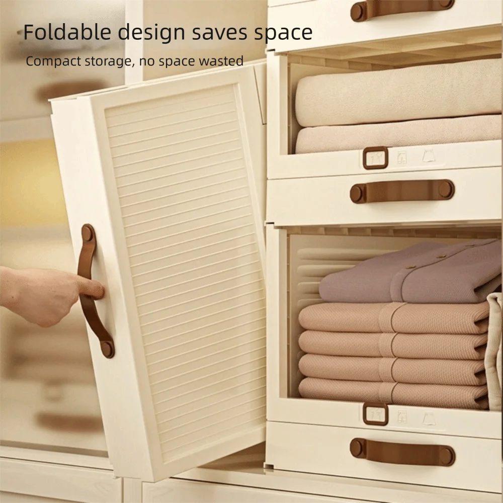 Household Plastic Drawer Organizer Foldable Pull Out Cabinet Storage Stackable With Handle Storage Box Home Use