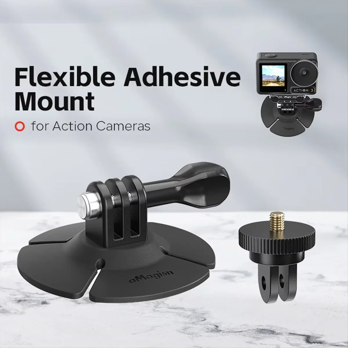 

aMagisn Flexible Adhesive Mount for Insta360/DJI Osmo/GoPro Hero Action Camera Motorcycle Helmet Base Accessories