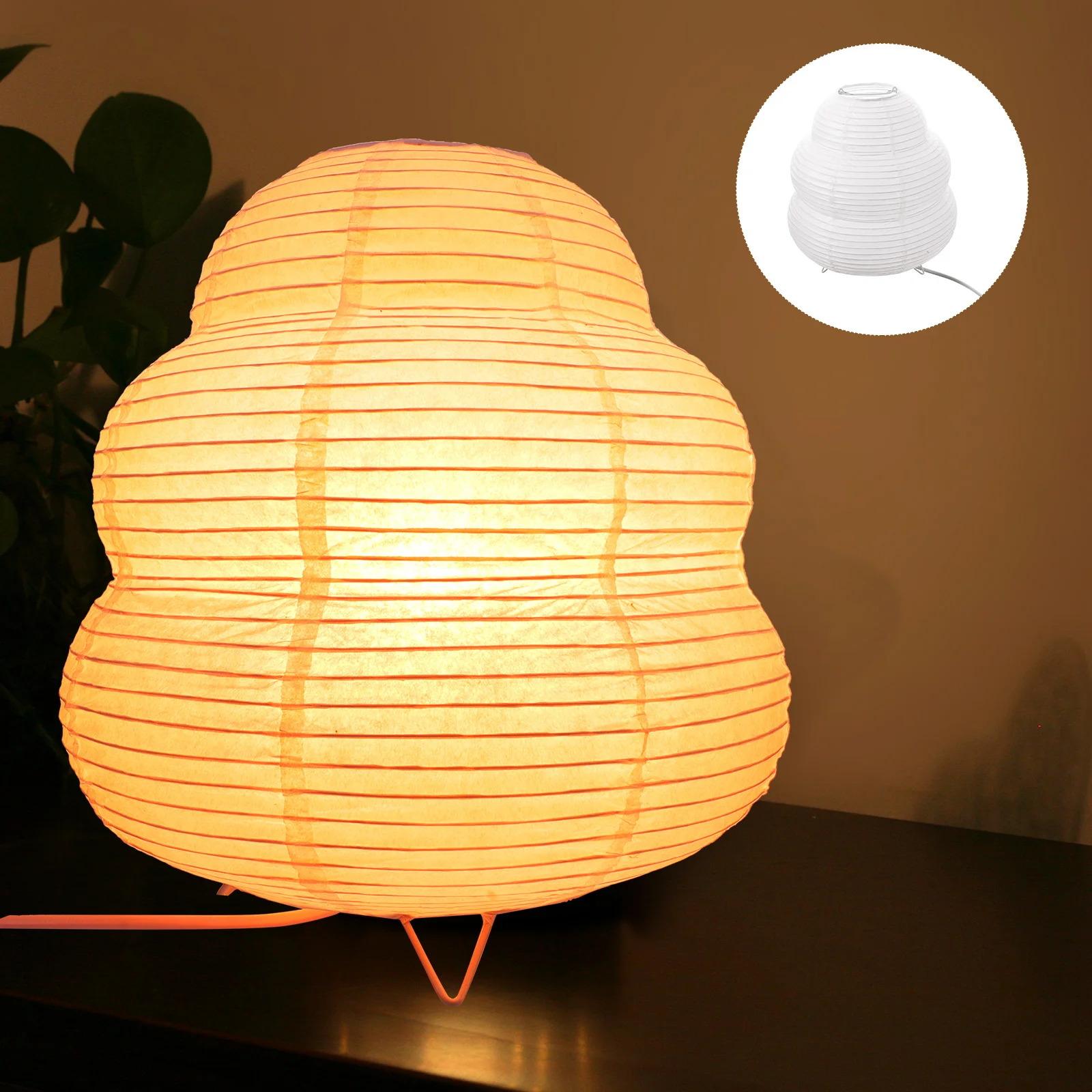 Paper Lantern Lamp Japanese Rice Paper Soft Glow Night Light E14 Base Bedside Table Lamp Warm Light