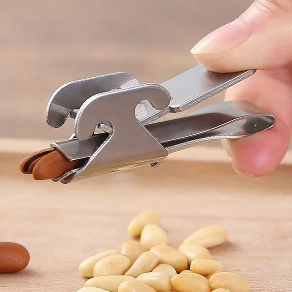 Stainless Steel Sheller Peanut Tongs Melon Seed Opener Sunflower Seed Peeler Walnut Tongs Kitchen Tools Household Accessories