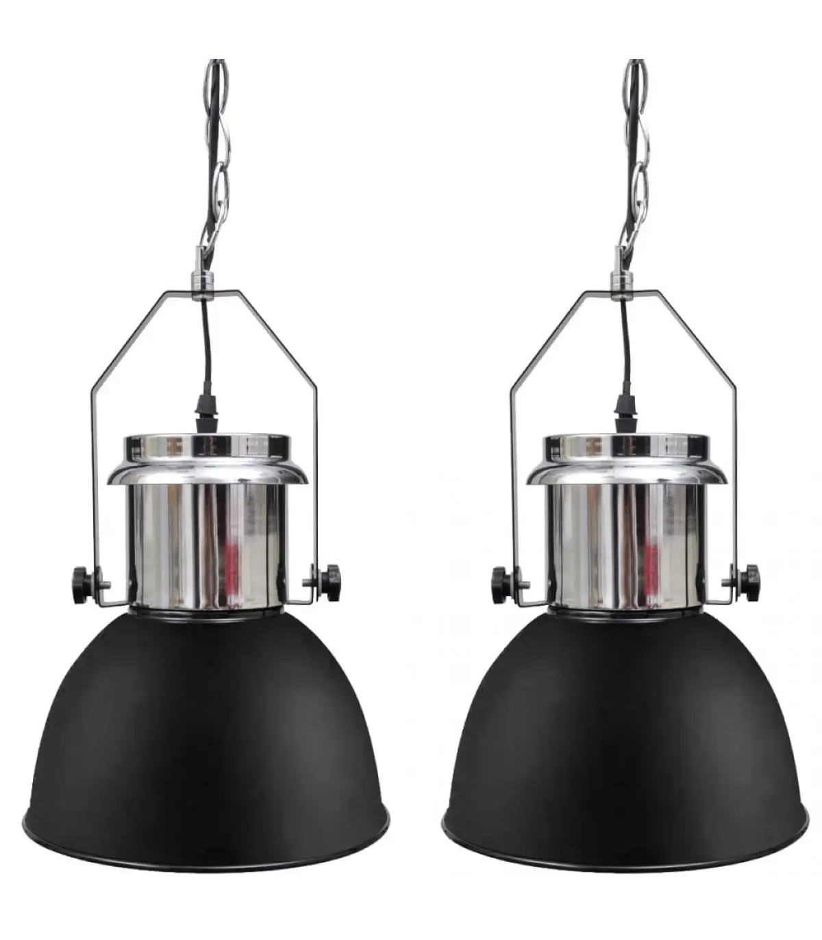 2 Pcts Modern Black metal Adjustable Height Ceiling Lamp