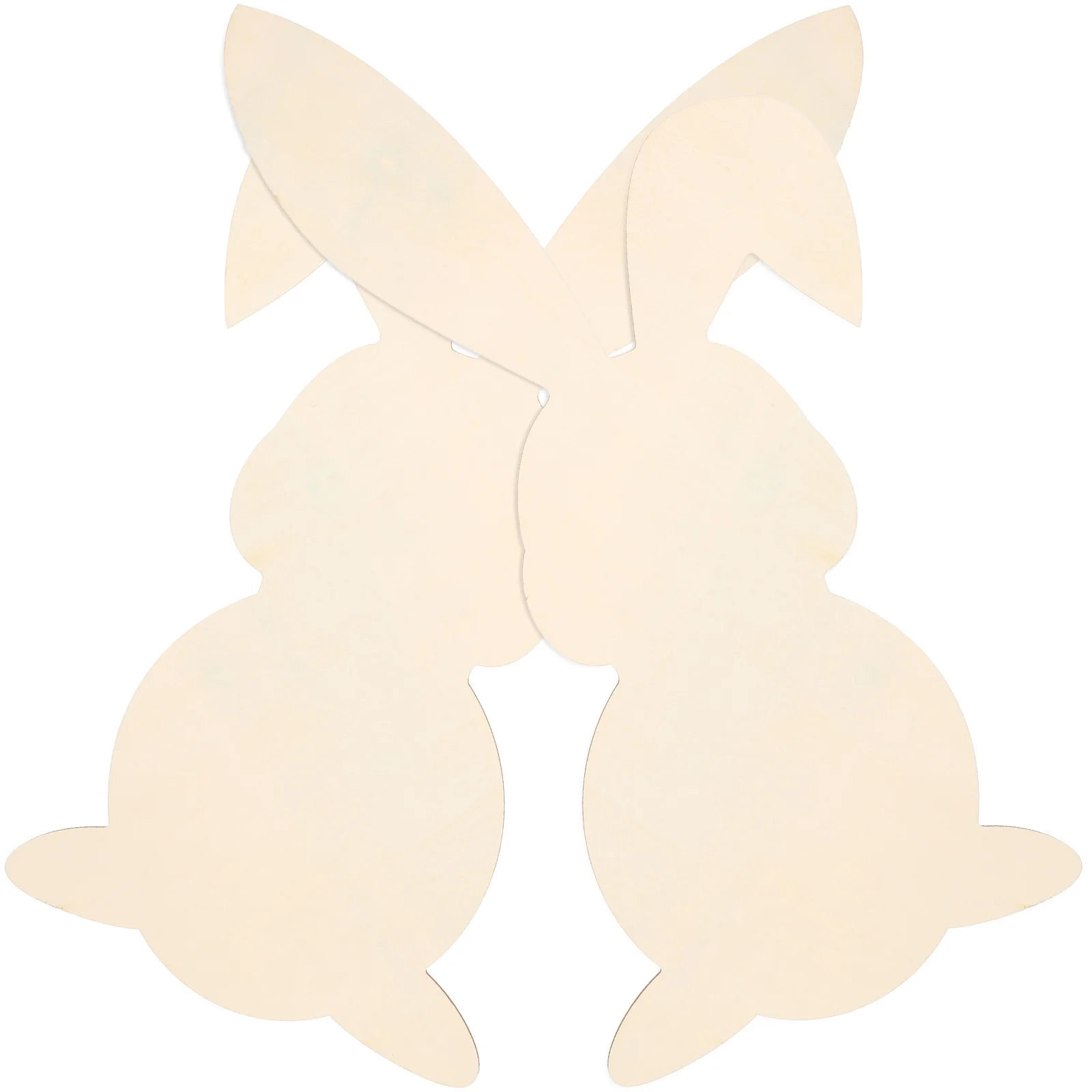 

2Pcs DIY Wood Rabbit Ornaments Unfinished Natural Wood Slices for Easter Crafts Customized Gift Home Window Wall Decorations