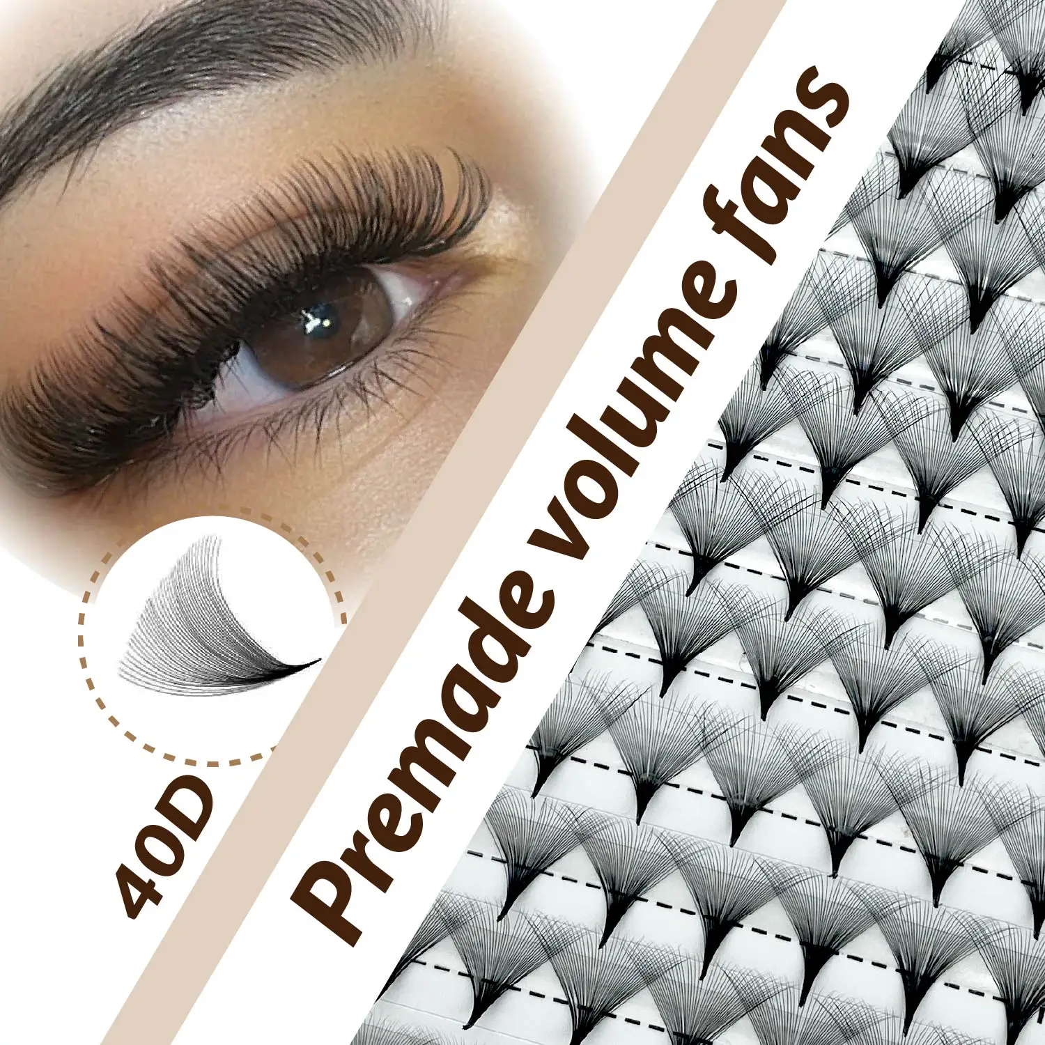 120 Cachos de Cílios 40D Super Volume, Cílios Postiços de Visom Sintético, Macios e Volumosos, para Extensões de Cílios DIY em Casa, Uso Diário, Cílios Individuais