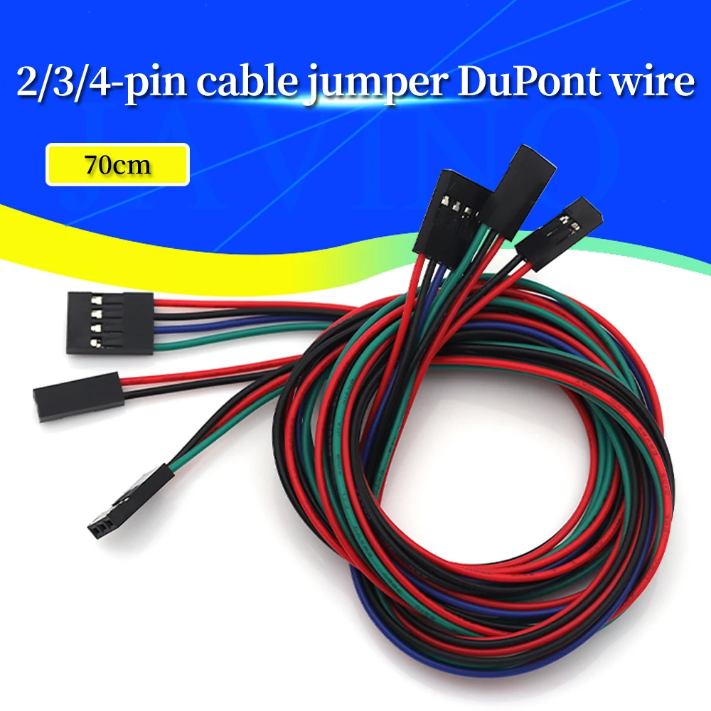 

70cm Dupont Line Female To Female Head 2P-2P/3P-3P/4P-4P 2.54mm Spacing F-F DuPont Cable Jumper Wire For 3D Printer Parts