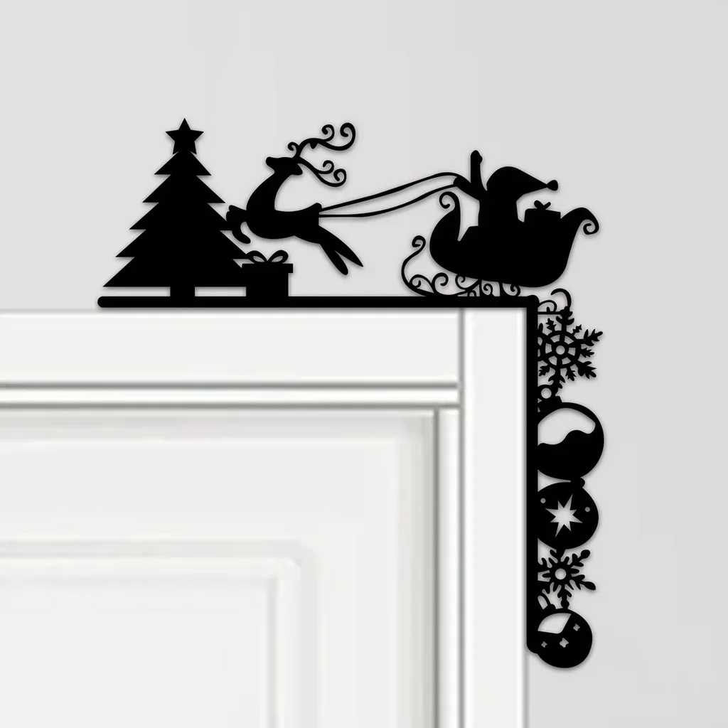 1pc Door Frame Corner Decor Art Decor Sleigh Decorative Wall Stickers Door Corner Decoration for Kitchen Bathroom