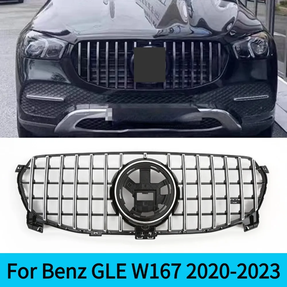 For Mercedes W167 Benz GLE 350 450 GT Style Racing Grill Kit - Upgrade Front Hood Grille Trim for 2020-202 Models