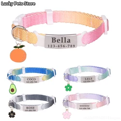 Collare per animali domestici personalizzato collana con targhetta identificativa per gatti colorata targhetta identificativa con incisione gratuita cucciolo di gattino personalizzazione con targhetta Anti-smarrimento