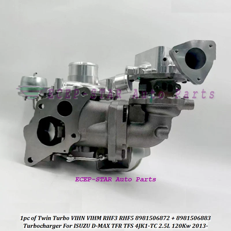 

Twin Turbo RHF3 VIHN 8981506872 8982704370 RHF5 VIHM 8981506883 For ISUZU D-MAX TFR TFS 4JK1-TC 4JK1 TC 4JK1TC 2.5L Turbocharger