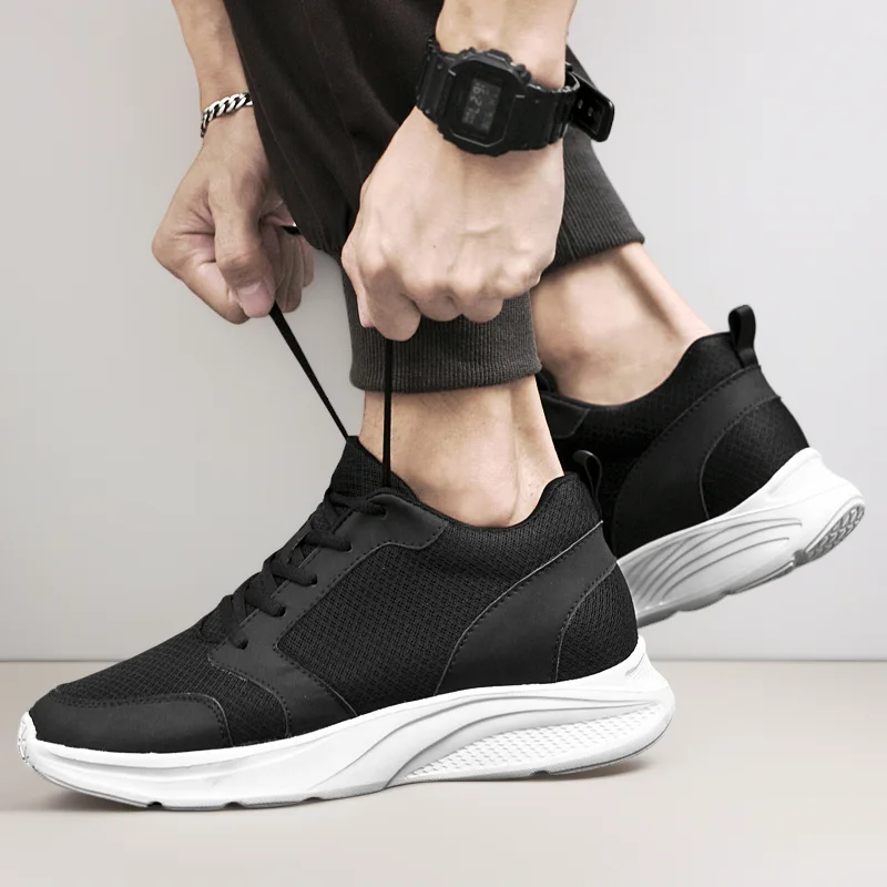 أحذية زيادة الارتفاع للرجال ، أحذية زيادة الطول ، نعل مصعد قابل للتنفس ، أحذية رياضية للرجال بطول 6 ، JIT