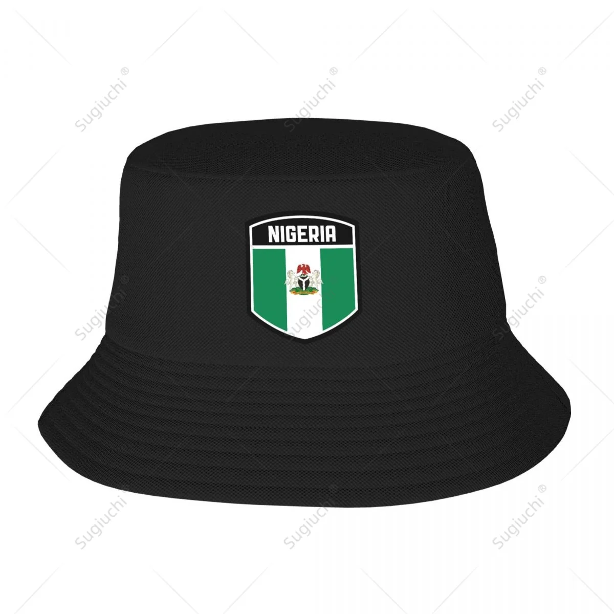 Nigeria Flag Shield Bucket Hats Print Cool Fans Sun Shade Simple Classic Outdoor Summer Fisherman Caps Fishing Cap